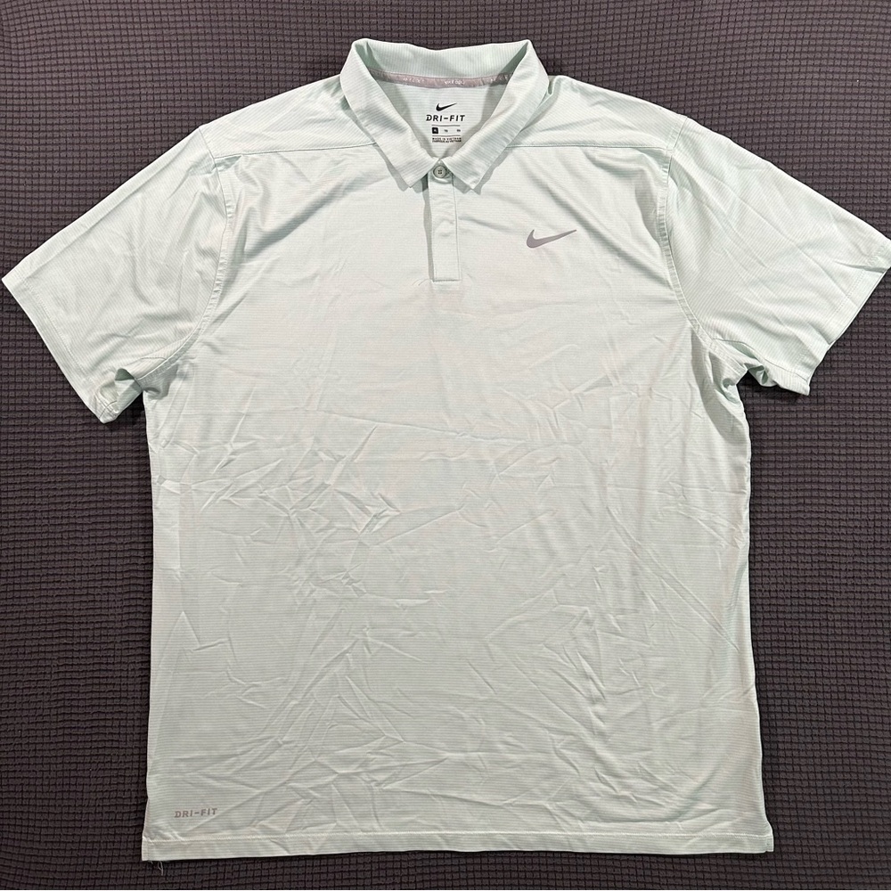 Nike Golf Dri Fit Polo Shirt Mens XL Mint Green Short Sleeve